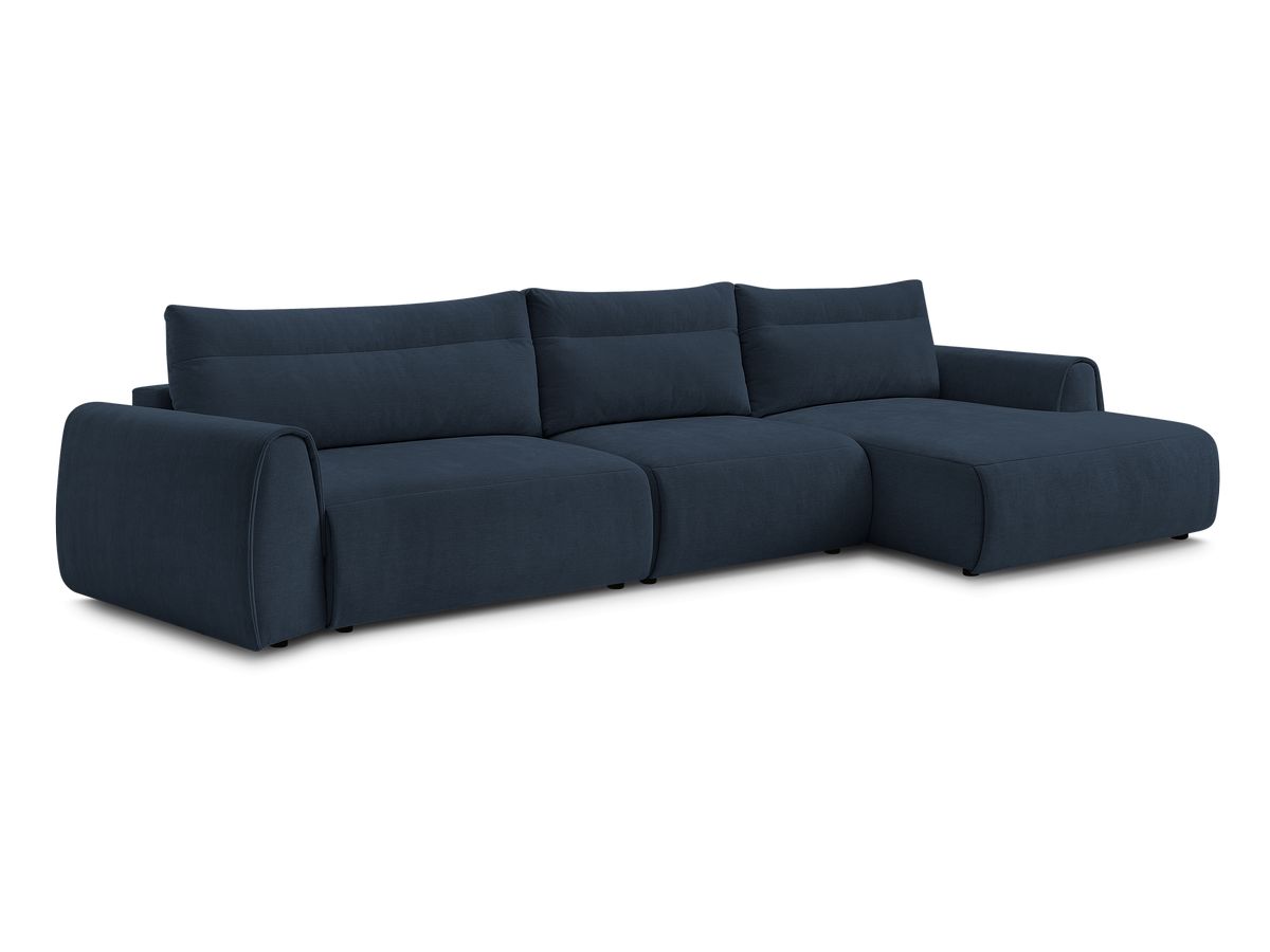 Bobochic Aden Ecksofa 386 × 152 cm Stoff Dunkelblau Ecke rechts
