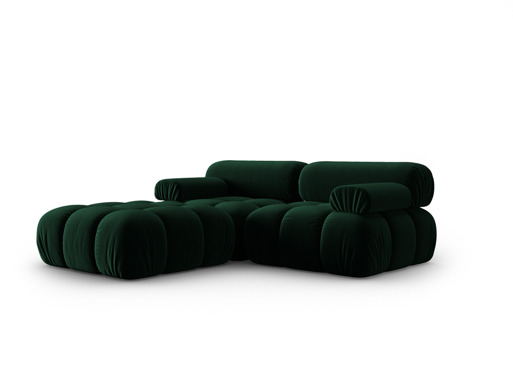 Cosmopolitan Design Modulares Ecksofa Cortina 3-Sitzer Samt Bluvel Flaschengrün