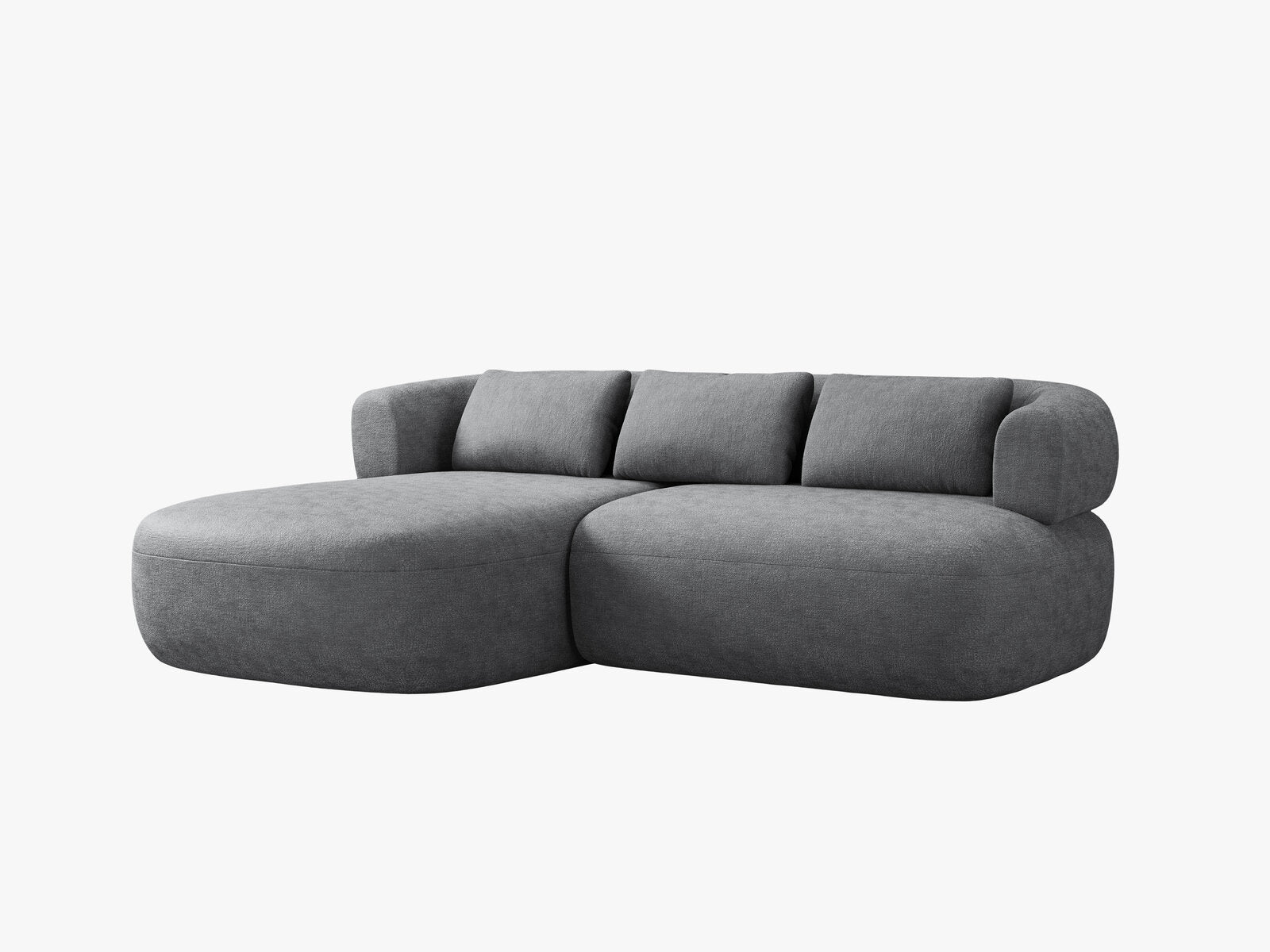 Micadoni 5-Sitzer Ecksofa Jenny Kleine Version Links Chenille Perfect Harmony Dunkelgrau