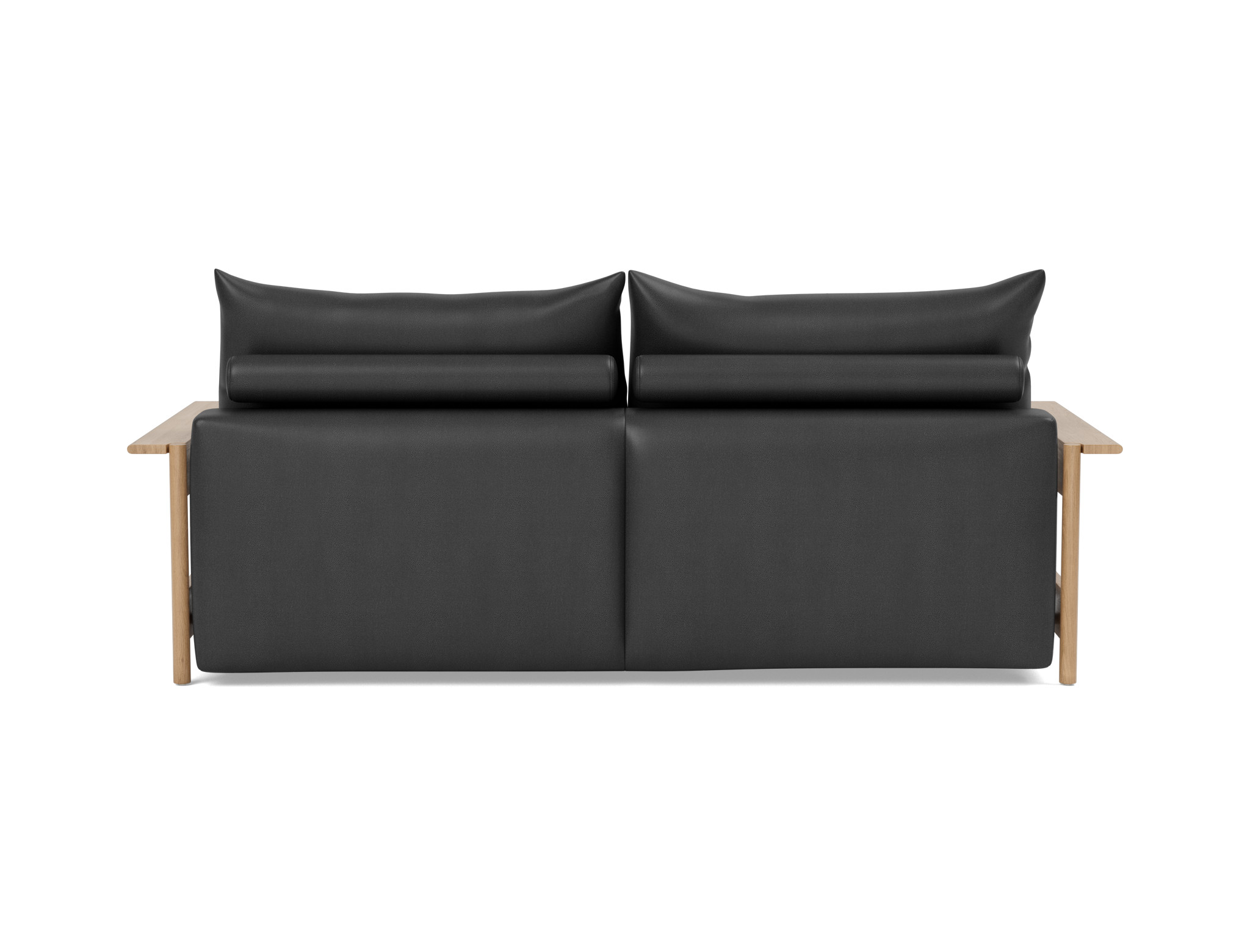 Schlafsofa Malloy Wood Lederoptik Faunal 550-Black