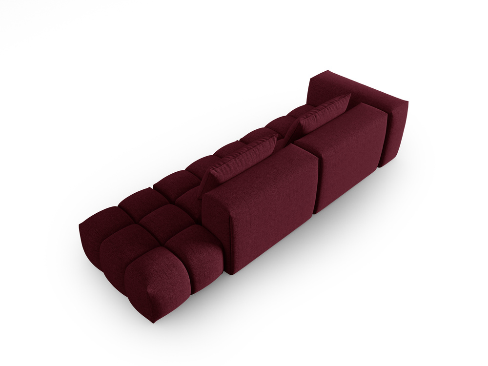 Cosmopolitan Design Sofa Verona 4-Sitzer offen Strukturierter Stoff Sorella Burgundfarben Rechts