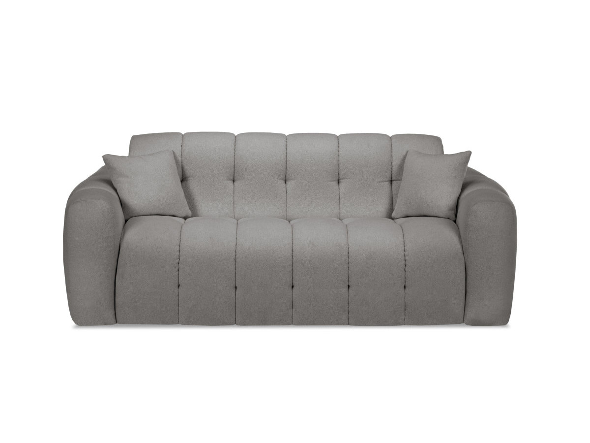 Bobochic Bradley Schlafsofa 3-Sitzer Bouclé-Stoff Dunkelgrau