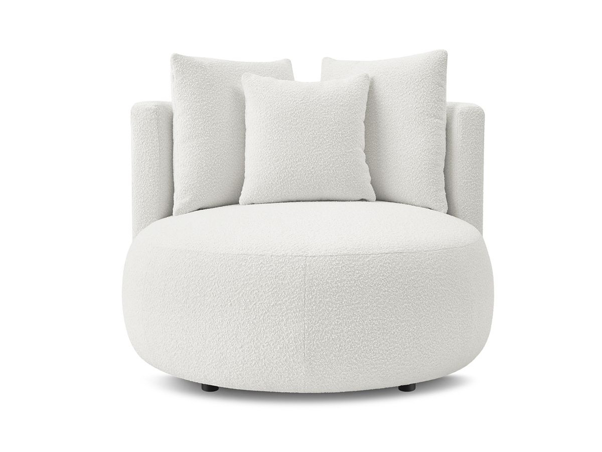 Bobochic Cesar Sessel Bouclé-Stoff Weiß