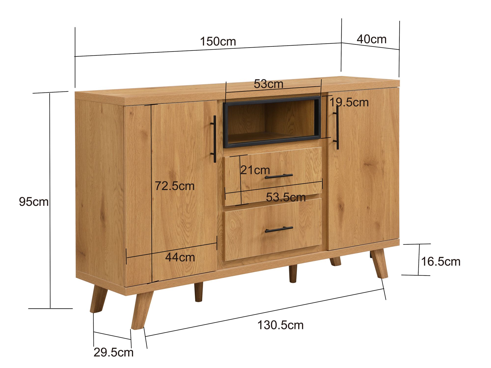 Sideboard Stordal Braun 150 × 40 × 95 cm