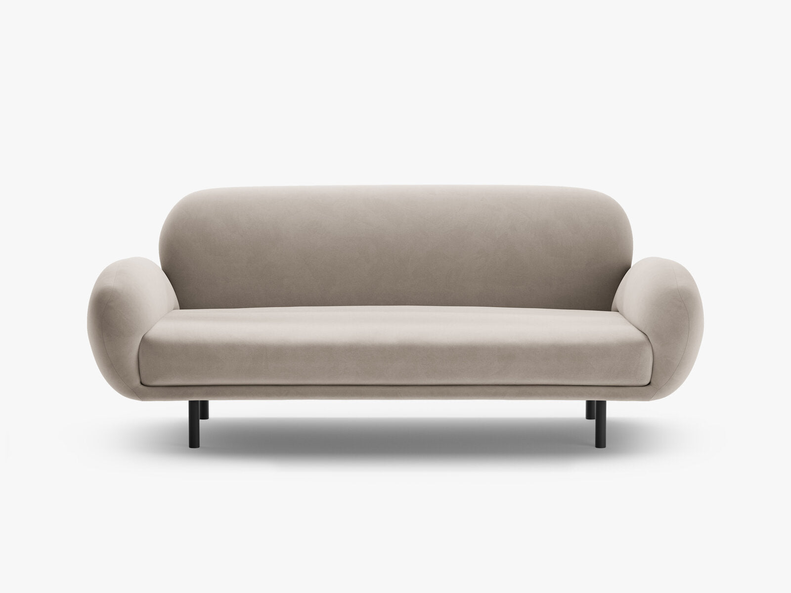 Micadoni Sofa Poppy 2-Sitzer große Version Samt Casino Helles Beige