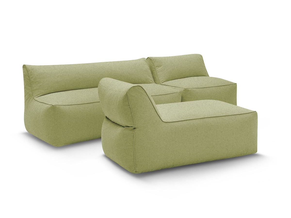 Bobochic Riviera Pouf 320 × 135 cm Stoff Grün