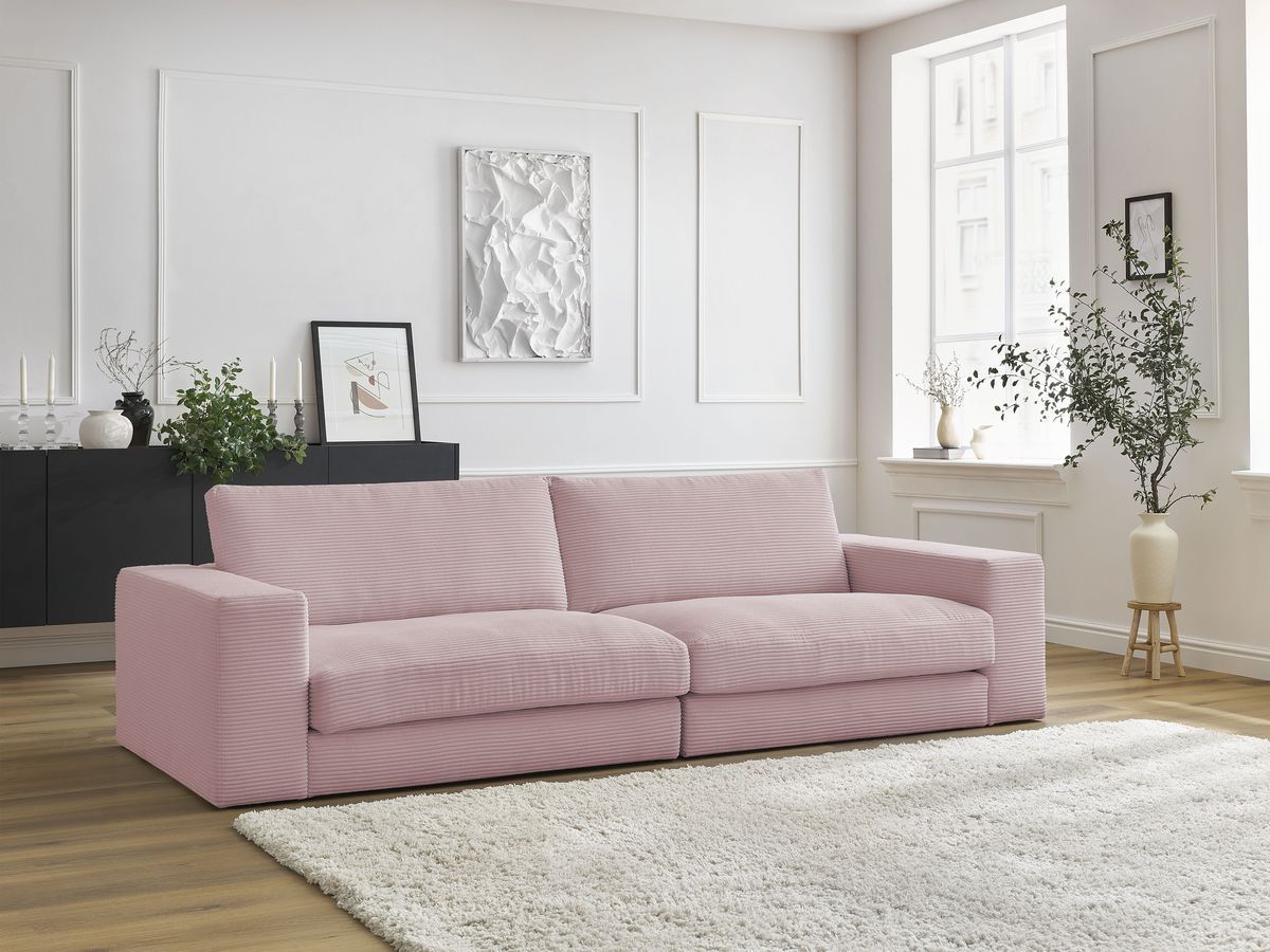 Bobochic Leonard Sofa 3-Sitzer 274 × 109 cm Strukturstoff Violett