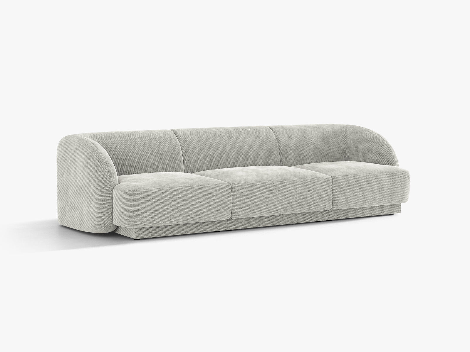Micadoni Sofa Miley 3-Sitzer Chenille Eden Silber