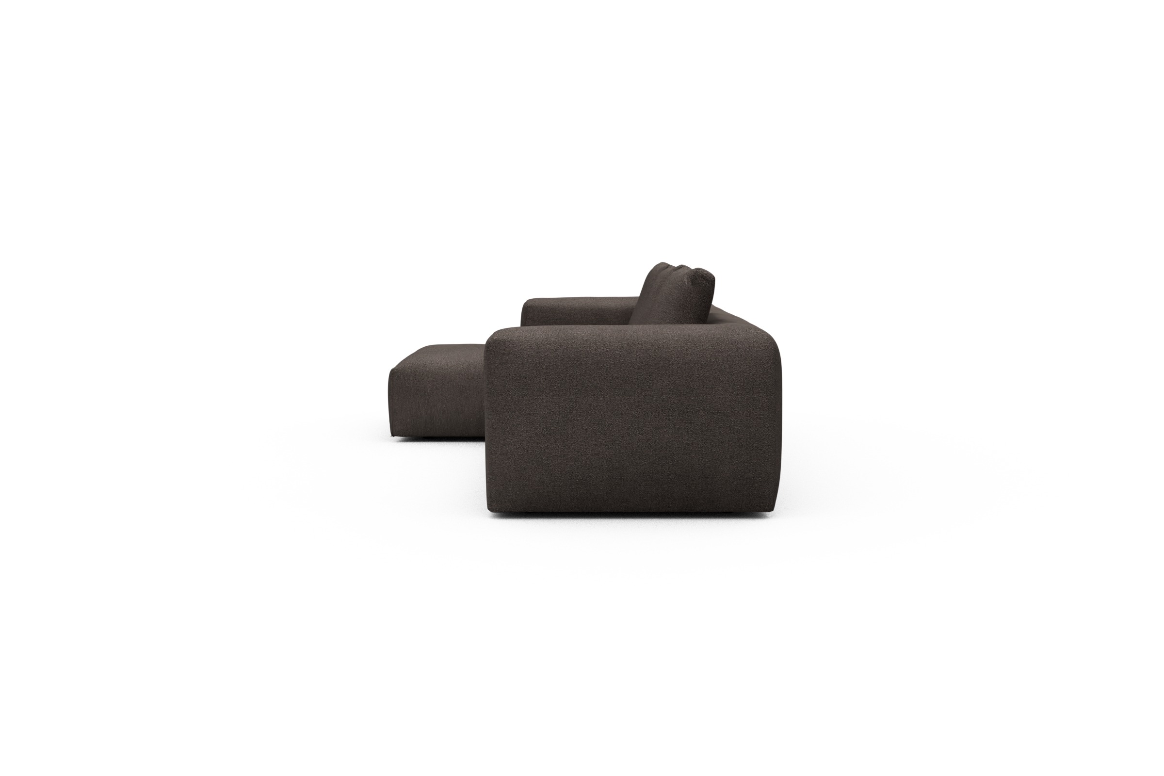Ecksofa Fred Chaiselongue links mit 2,5-Sitzer Boucle-Taupe