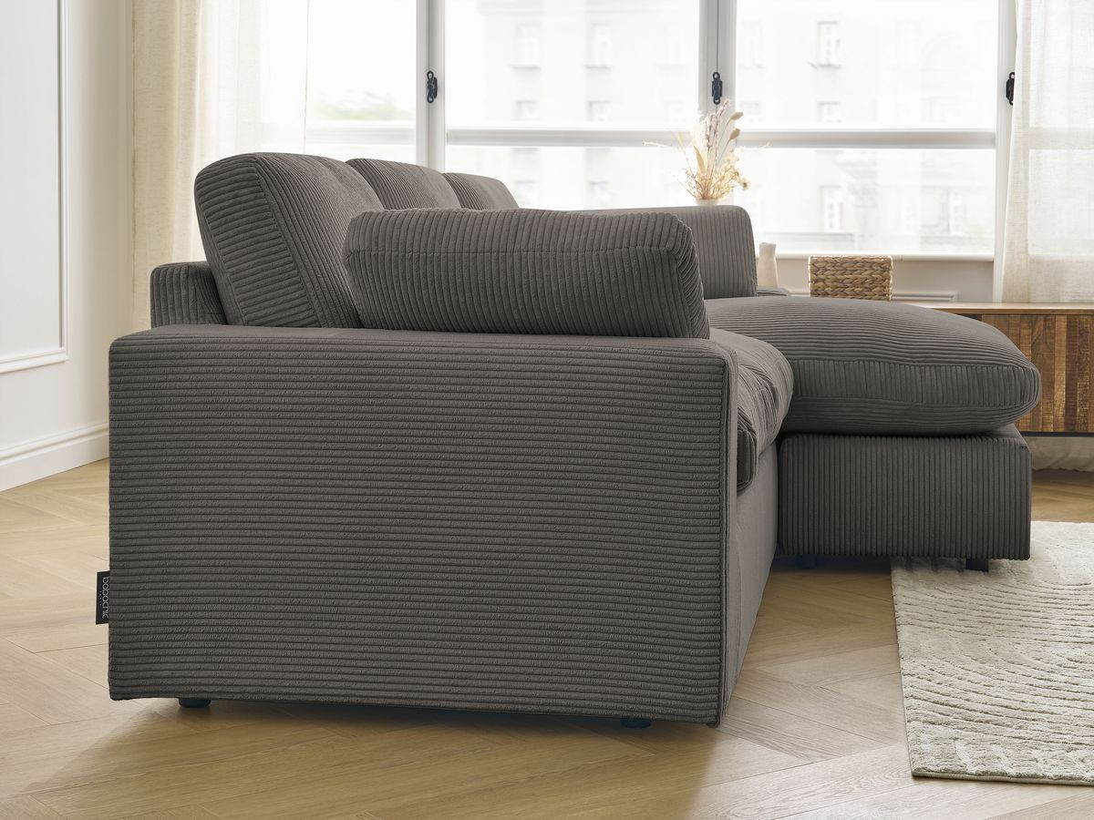 Bobochic Belair Ecksofa 220 × 139 cm Cordsamt Taupe