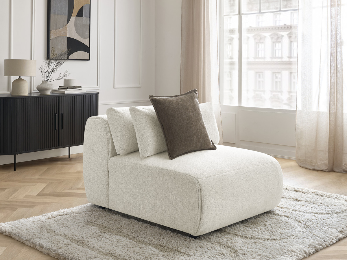 Bobochic Jana Sofamodul 1-Sitzer Melange-Stoff Weiß