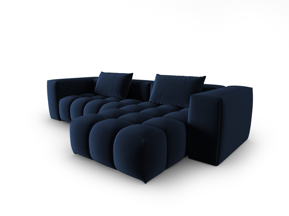 Cosmopolitan Design Ecksofa Verona 3-Sitzer Samt Casino Königsblau Rechts