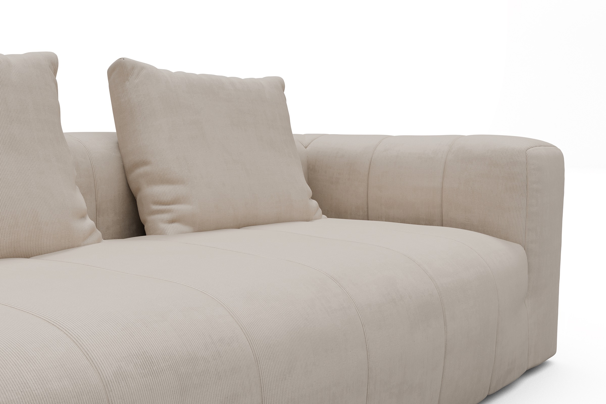 Sofa Hugo 3-Sitzer Cordufine-Off-White