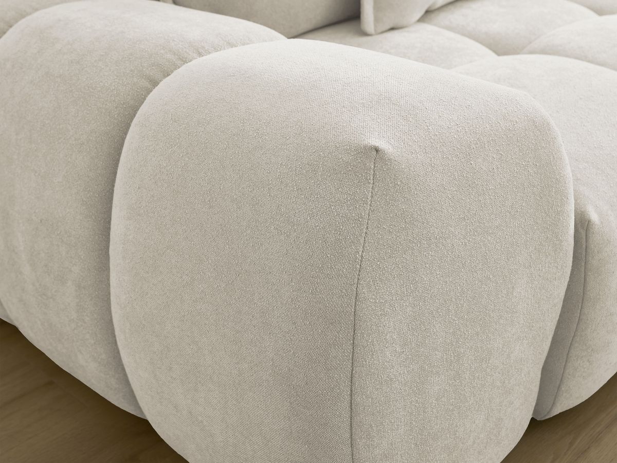 Bobochic Everest Schlafsofa 3-Sitzer mit Bettkasten, 5 Kissen Strukturstoff Beige