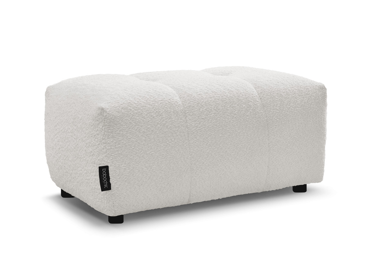 Bobochic Roxelane Pouf Bouclé-Stoff Weiß