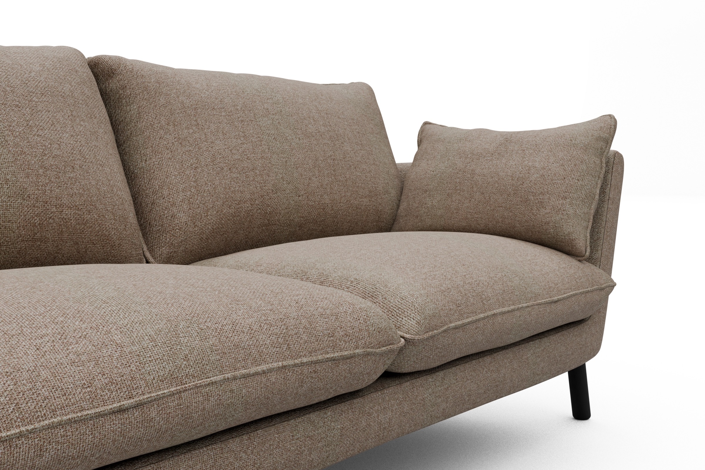 Sofa Emil 3-Sitzer Beinfarbe Eiche Schwarz Sama-Antelope