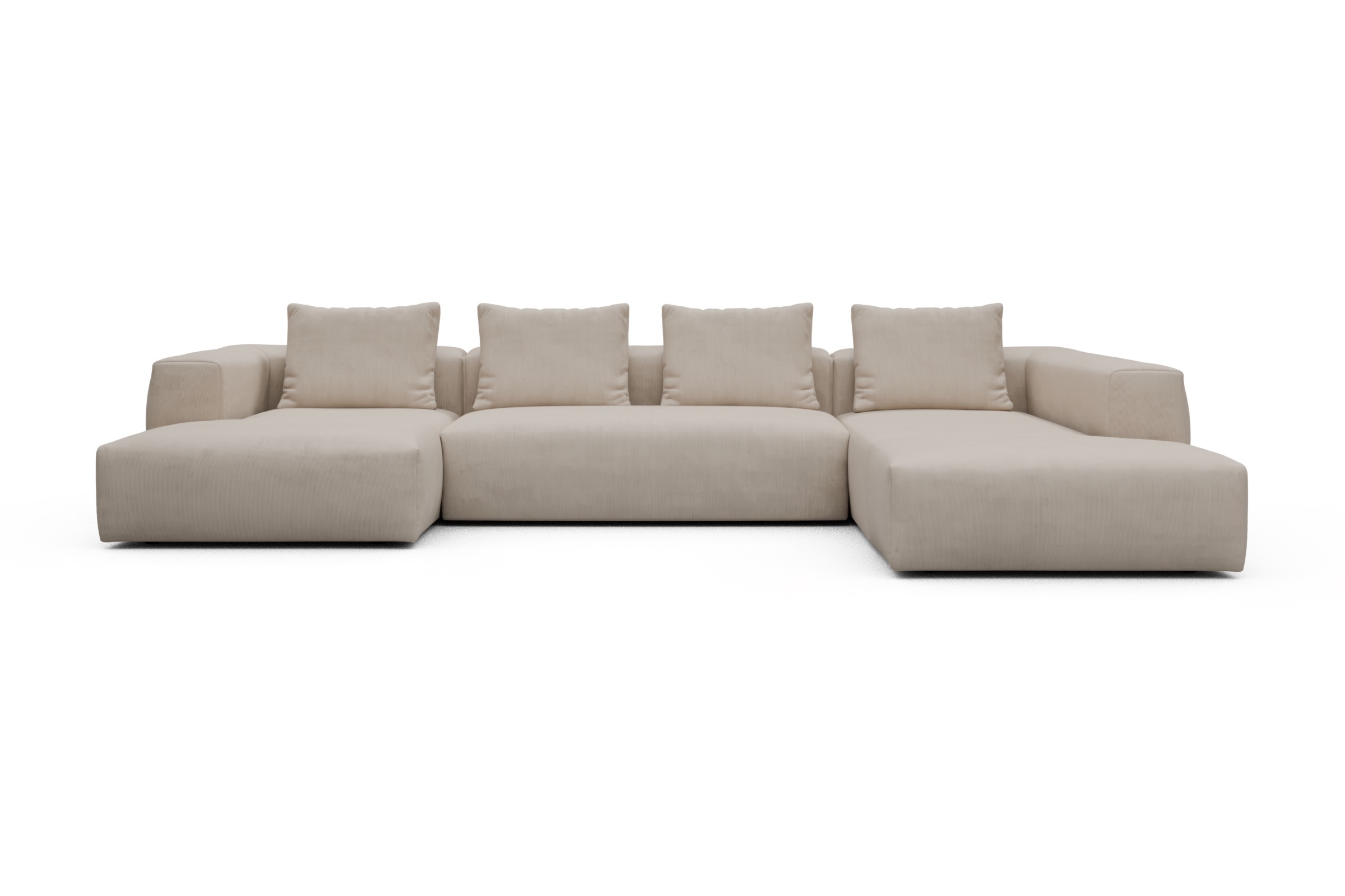 Skandi Home Wohnlandschaft Fred Relax-Ecke rechts mit 2-Sitzer und Chaiselongue links Cordufine-Off-White moebelfaktor