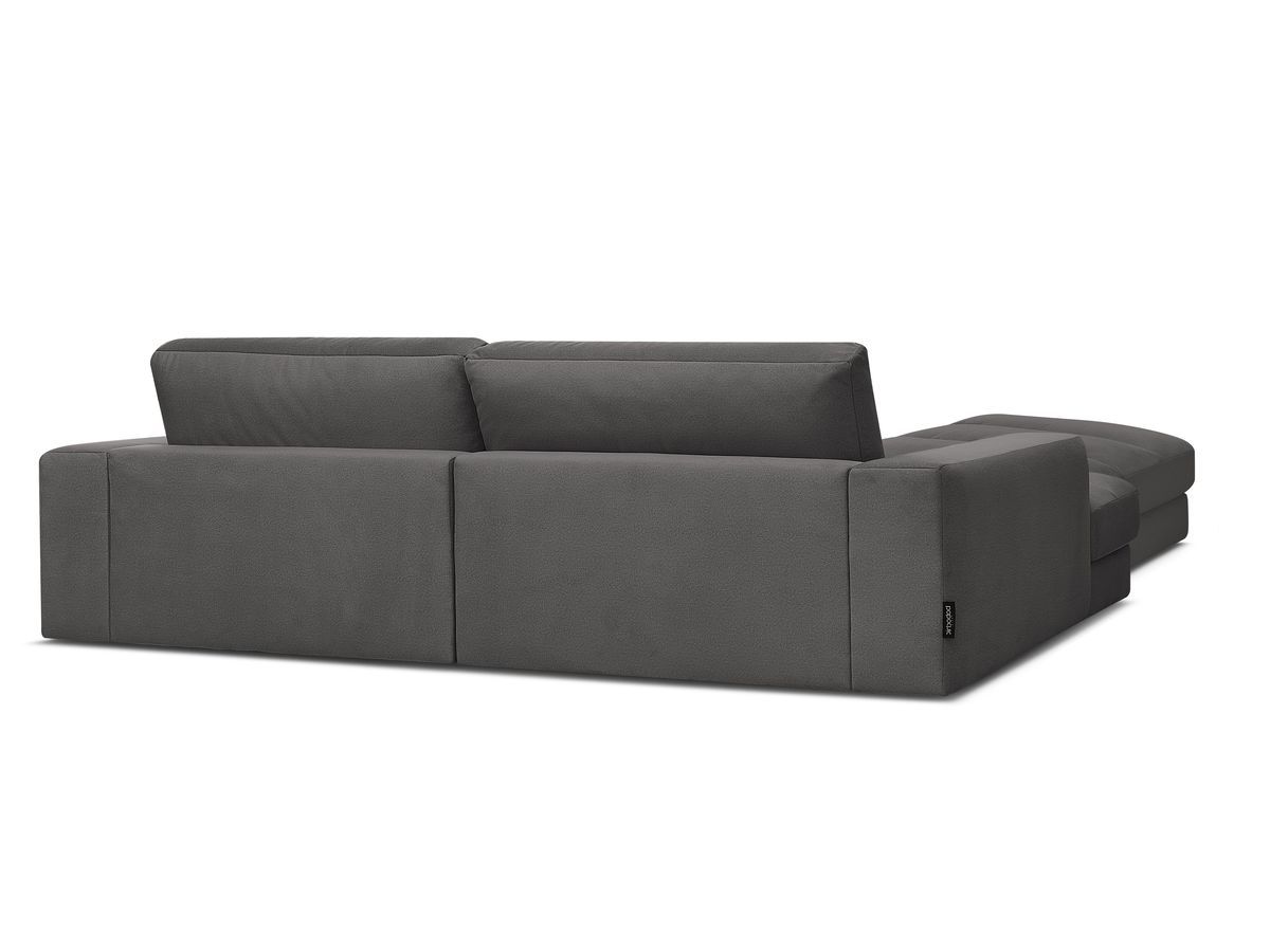 Bobochic Sierra Ecksofa mit Pouf Samt Schwarz Ecke links