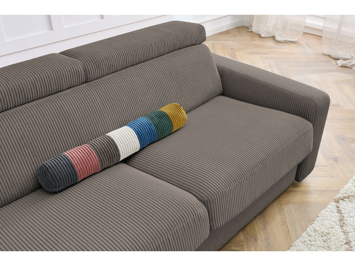 Bobochic Monaco Schlafsofa 3-Sitzer Cordsamt Taupe, Liegefläche 140 × 190 cm