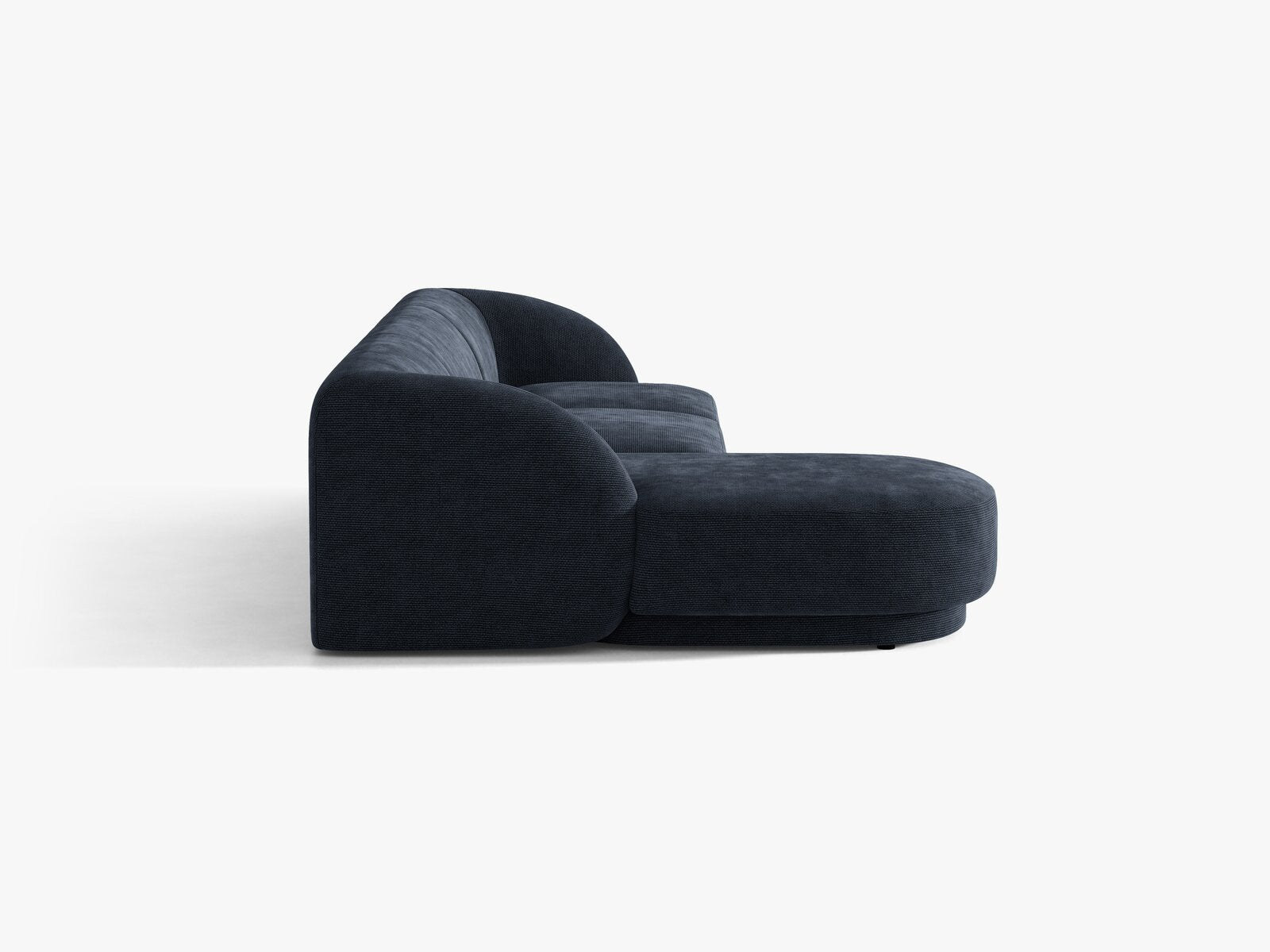 Micadoni Ecksofa Miley 4-Sitzer Chenille Eden Marineblau Links