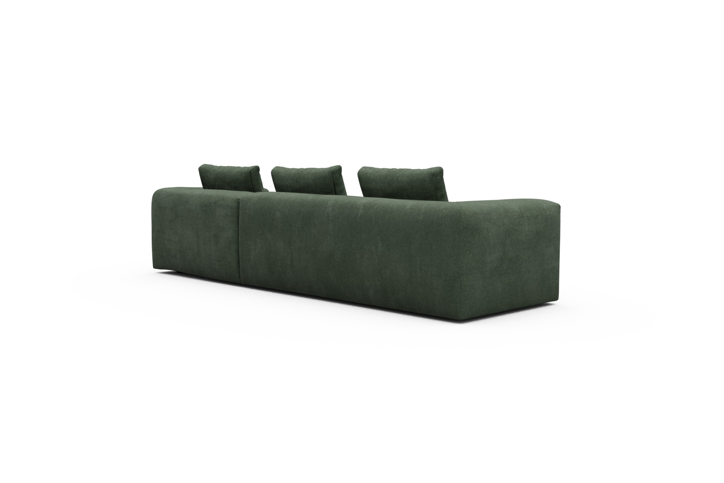Ecksofa Fred Chaiselongue rechts mit 2,5-Sitzer Casone-Forest-Green