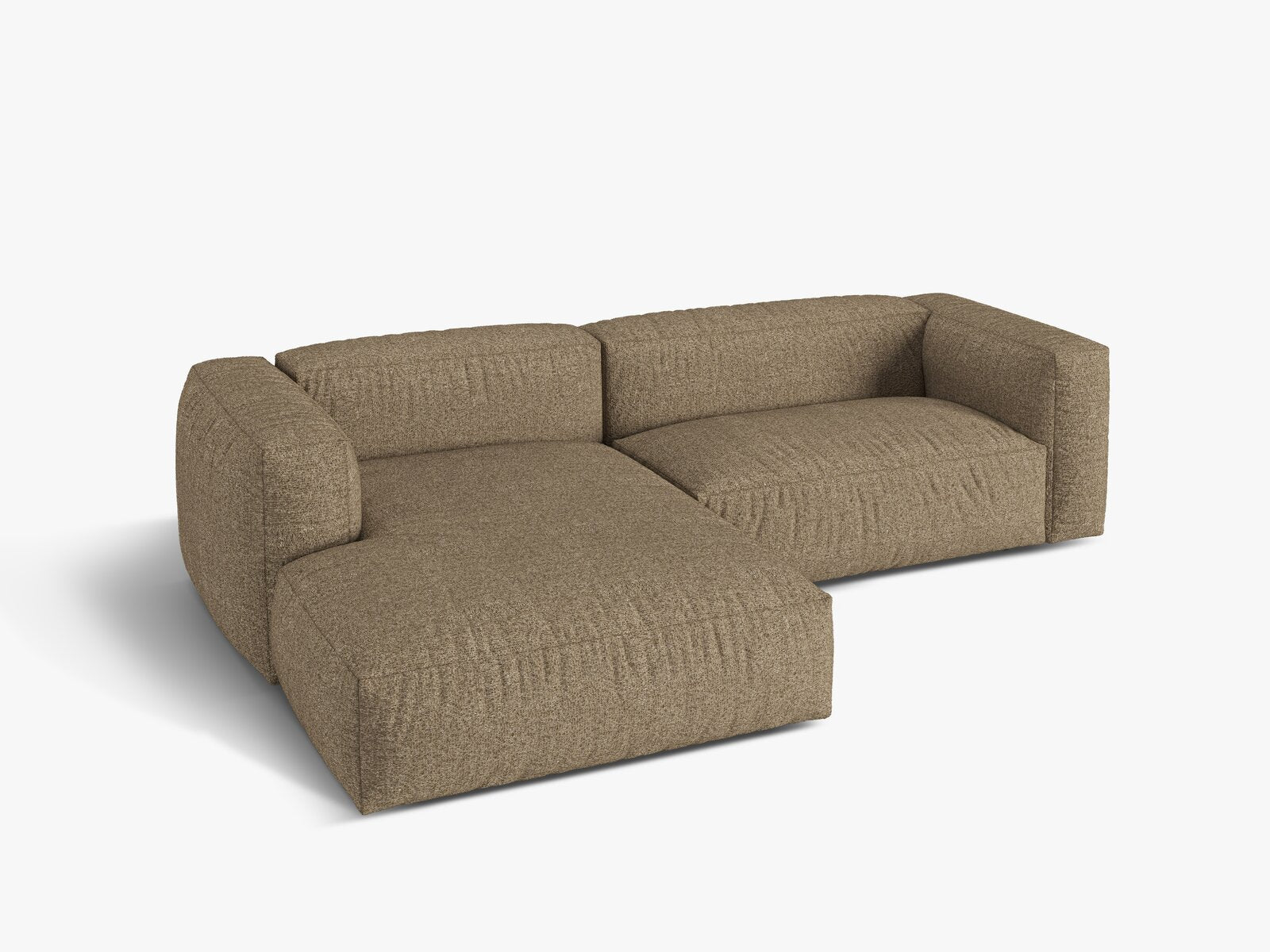 Micadoni Ecksofa Martina 2-Sitzer Links Boucle Monet Cappuccino