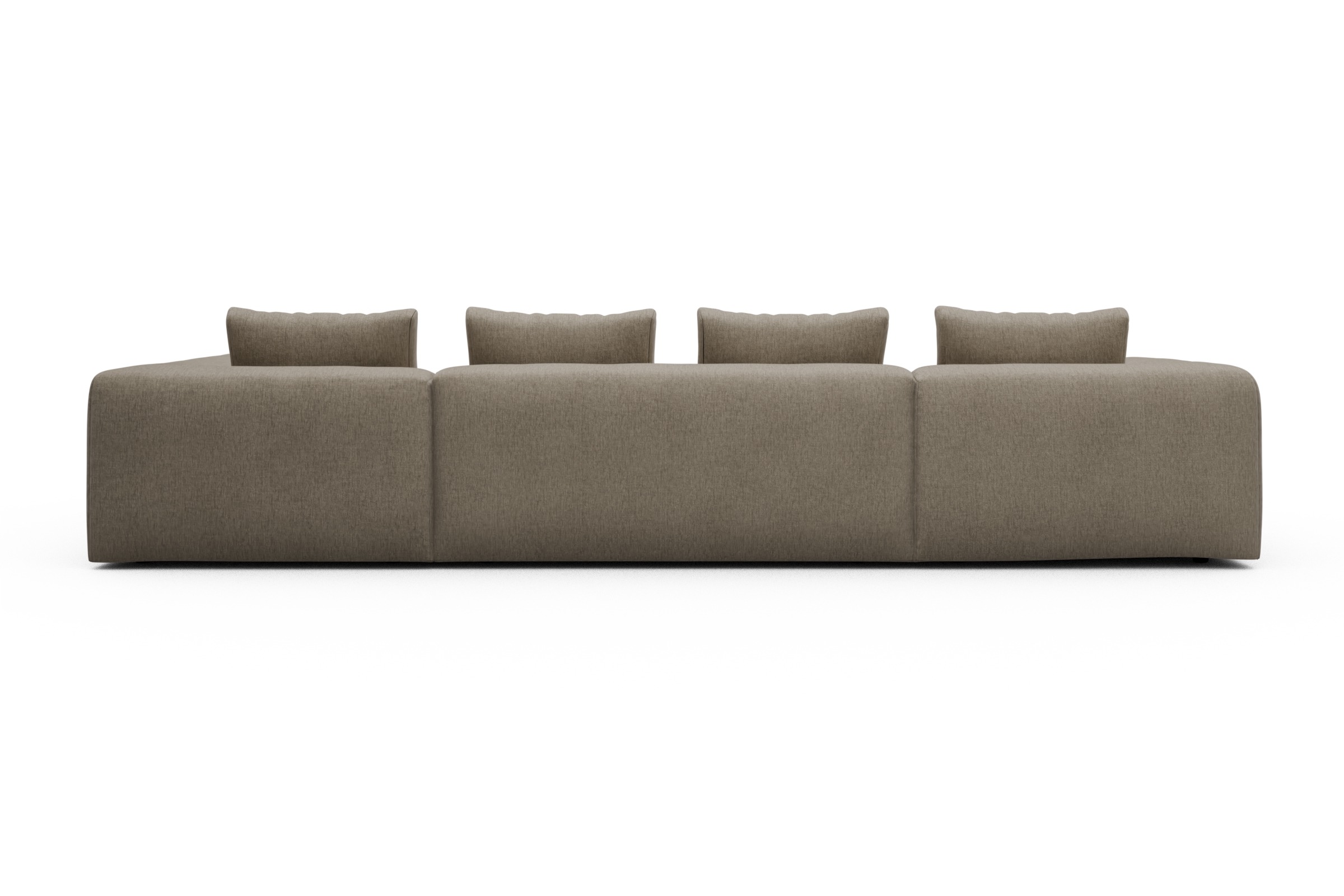 Wohnlandschaft Fred Relax-Ecke rechts mit 2-Sitzer und Chaiselongue links Samt Smooth 810-Beige