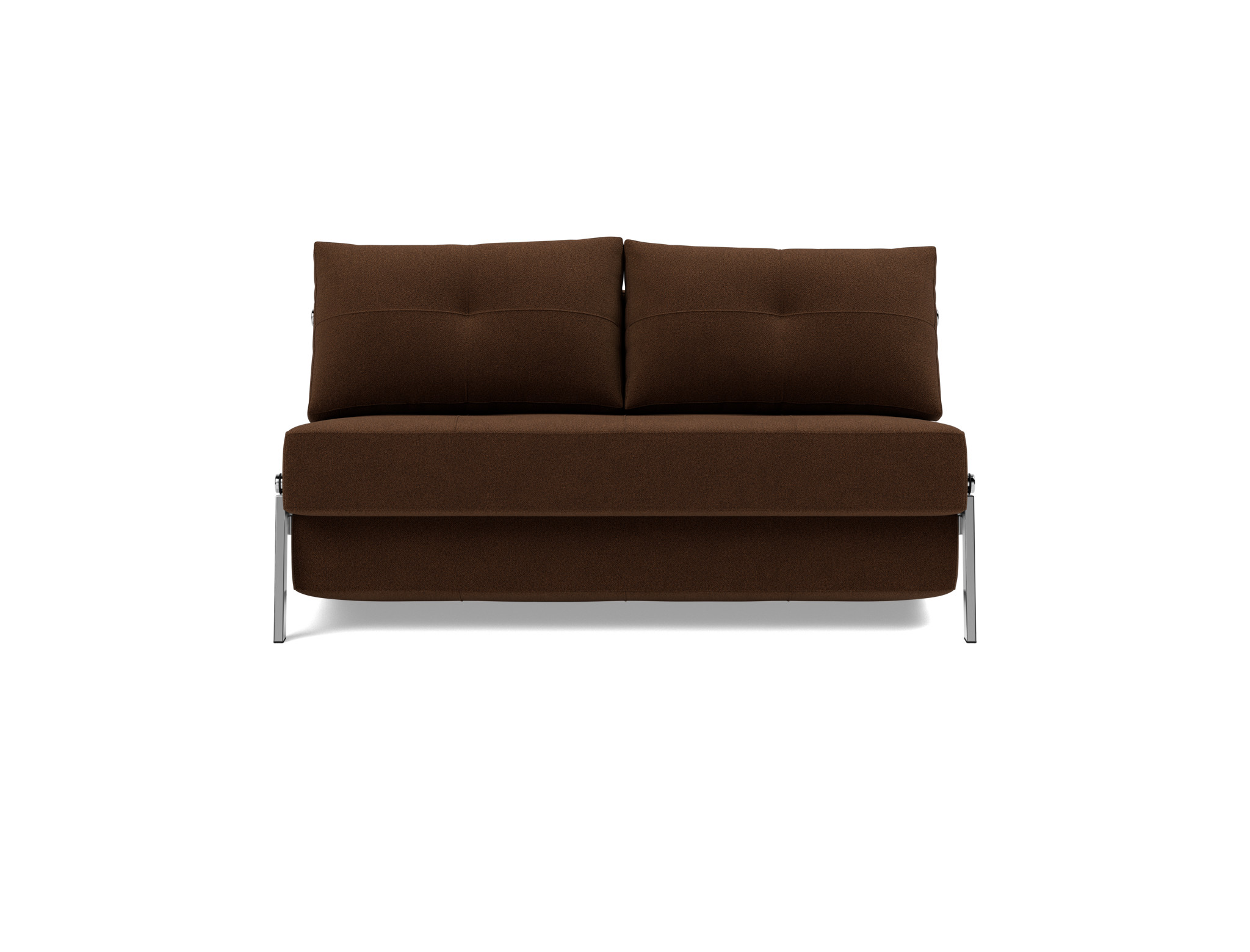 Schlafsofa Cubed 140 Strukturierter Stoff Taura 359-Cappuccino Beine Chrom