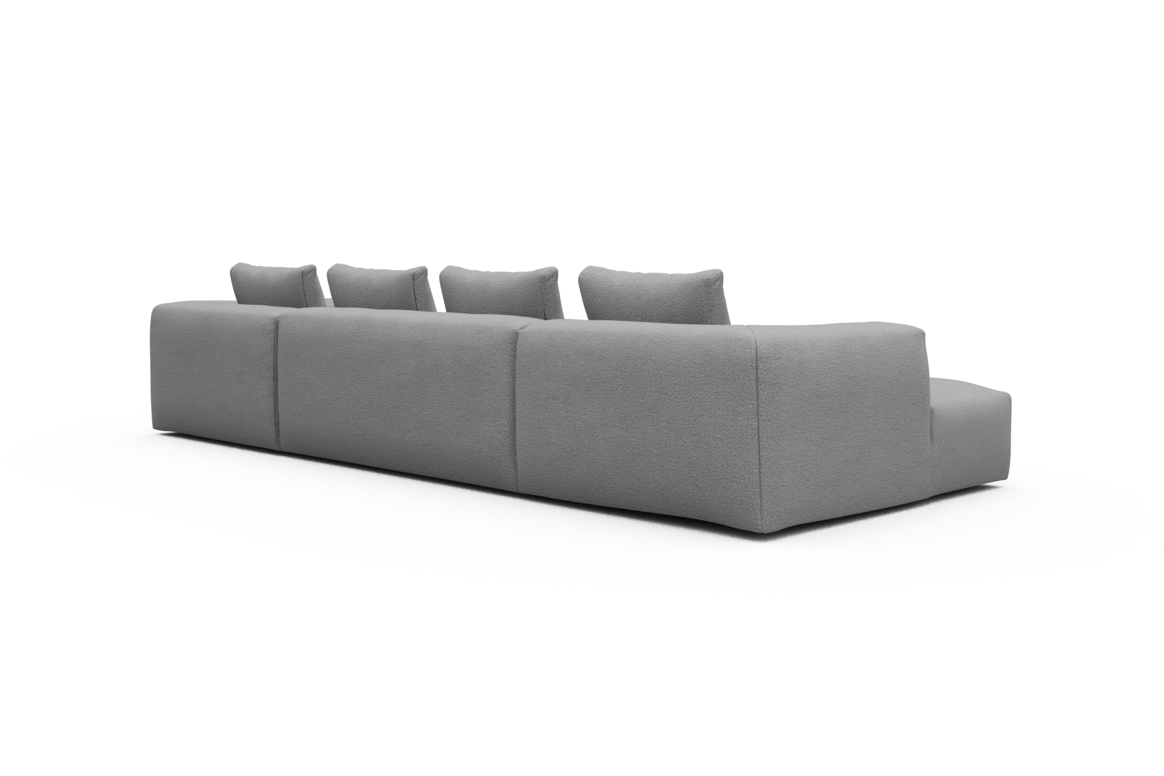 Wohnlandschaft Fred Relax-Ecke rechts mit 2-Sitzer und Chaiselongue links Sama-Grey
