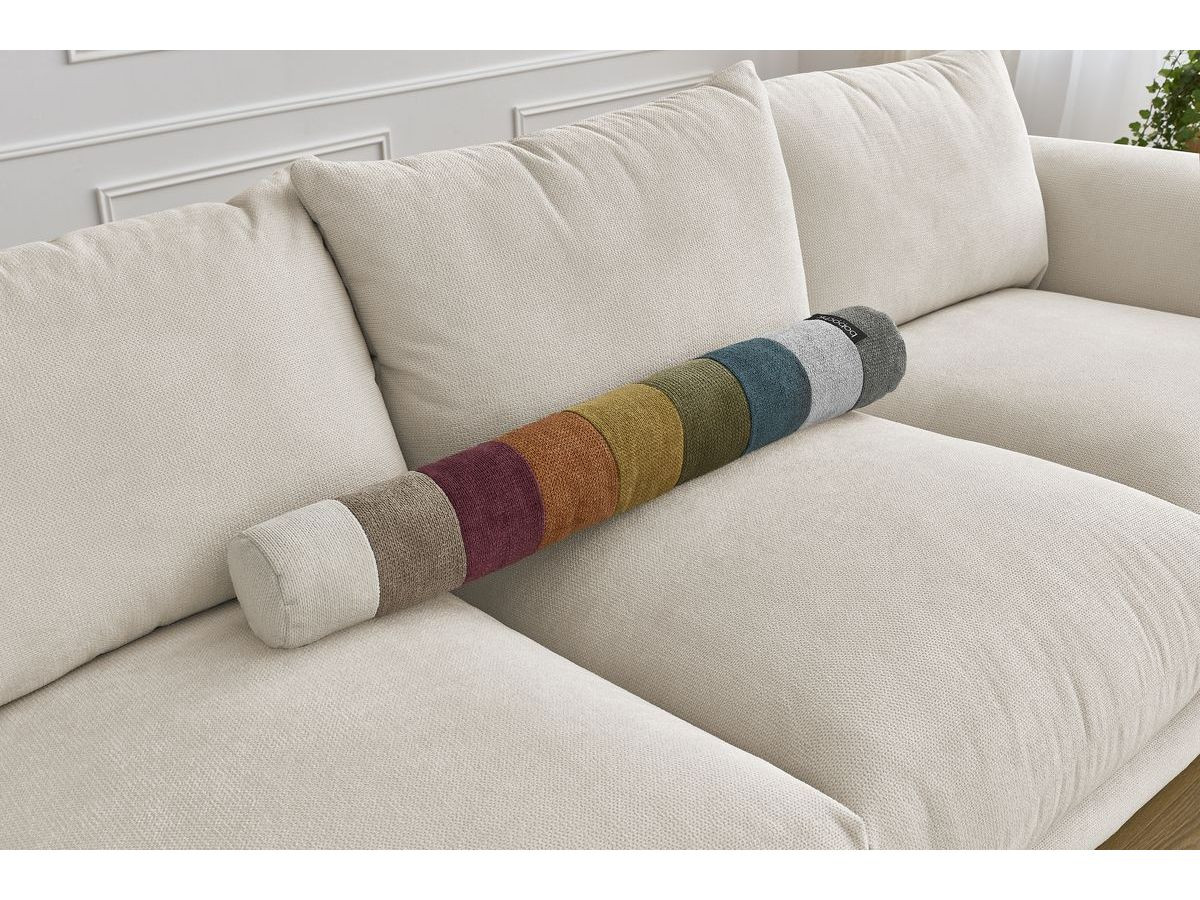 Bobochic Ernest Sofa 4-Sitzer mit Pouf Stoff Beige