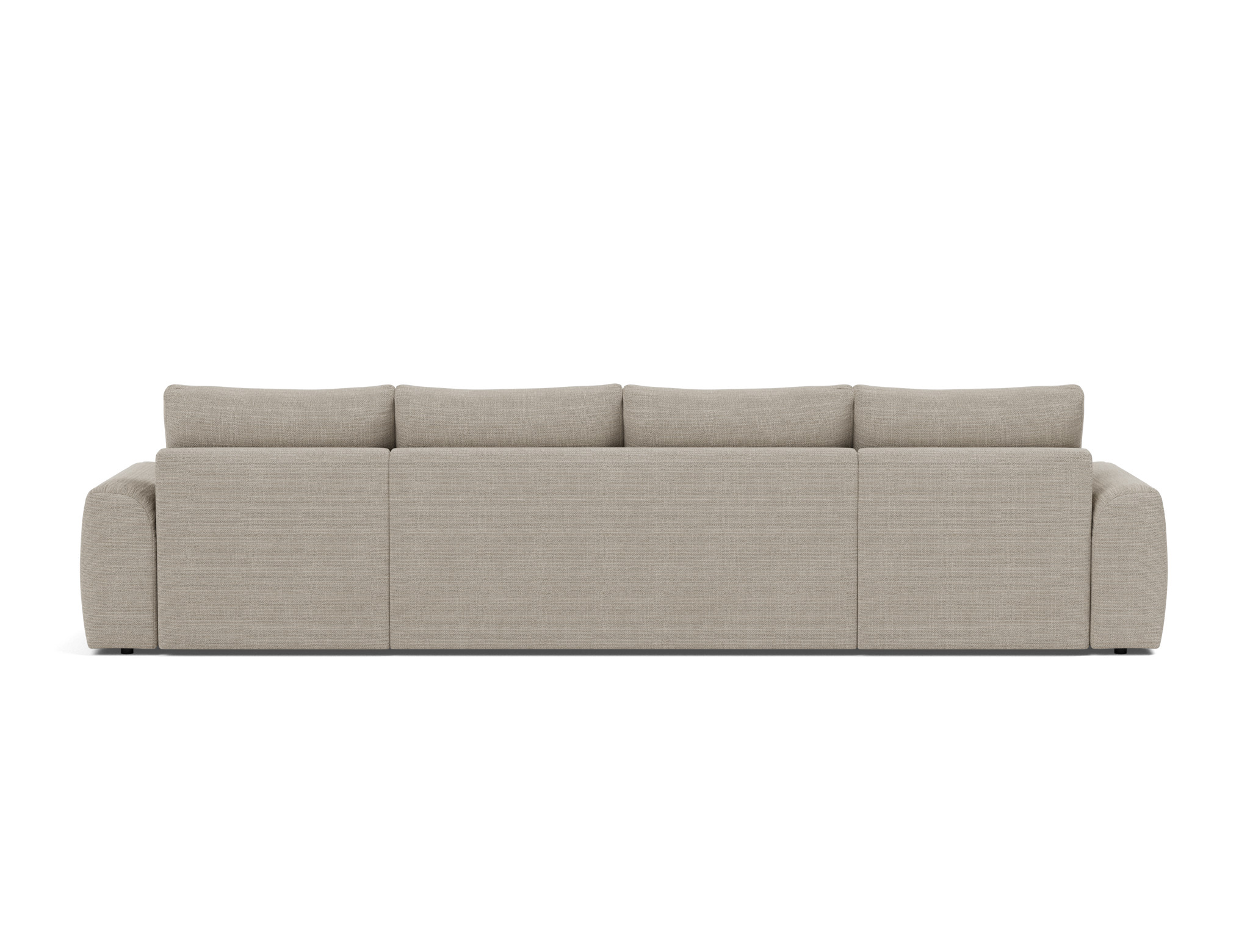 Schlafsofa Norum U-Form mit Chunky-Armlehnen Strukturierter Stoff Kenya 579-Gravel