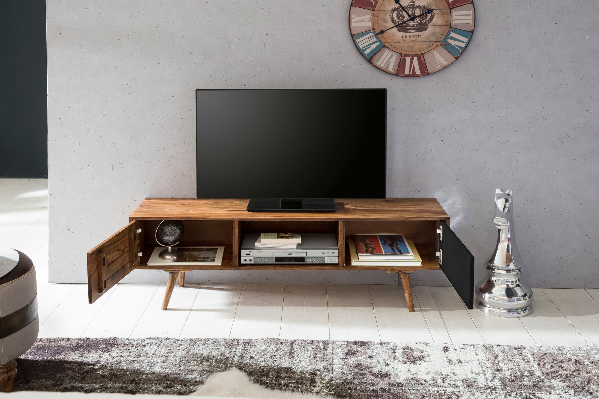 Lowboard Bindal Sheesham Massivholz Braun 140 × 35 × 45 cm