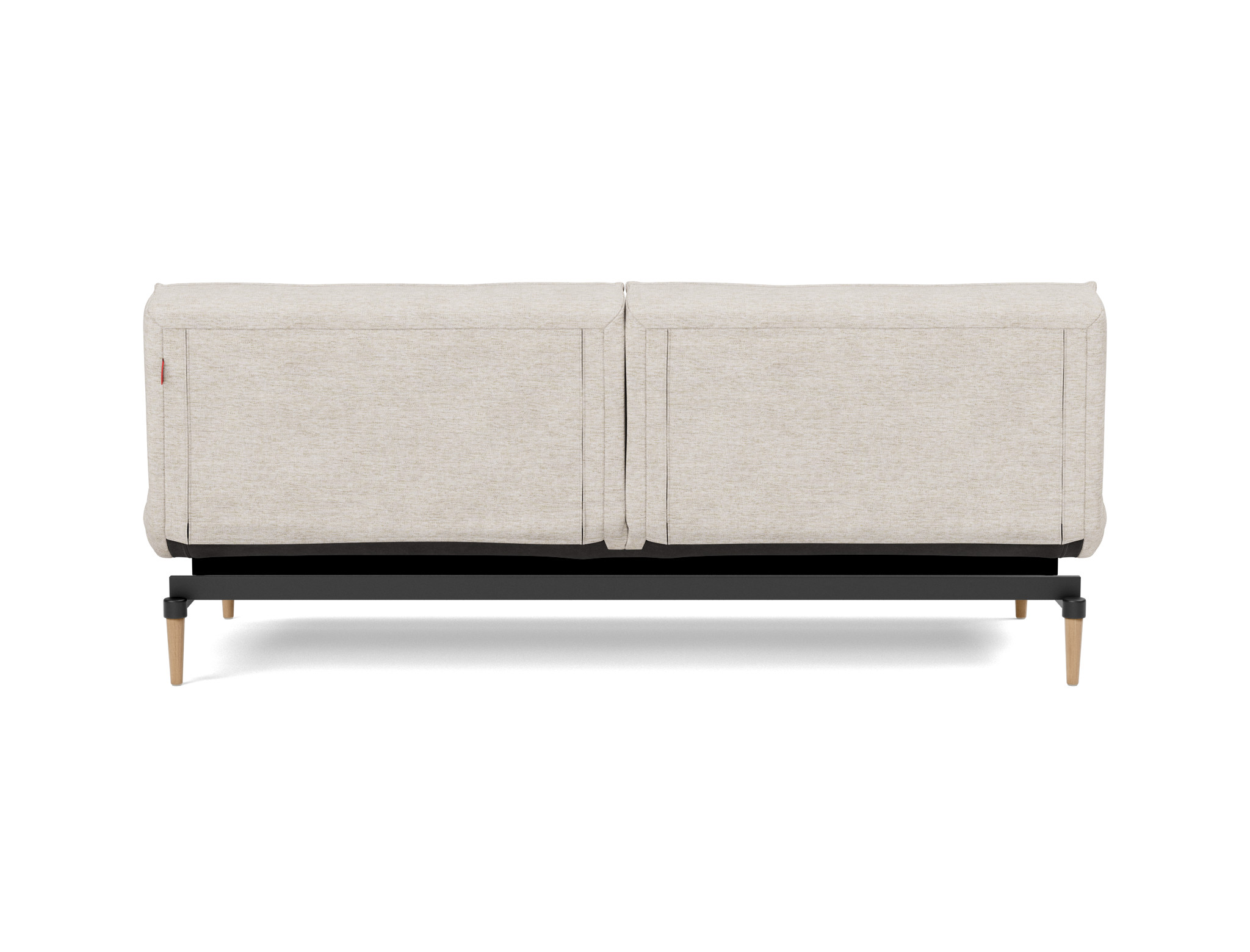 Schlafsofa Splitback Chenille Yuveno 470-Natural Beine Styletto Eiche hell
