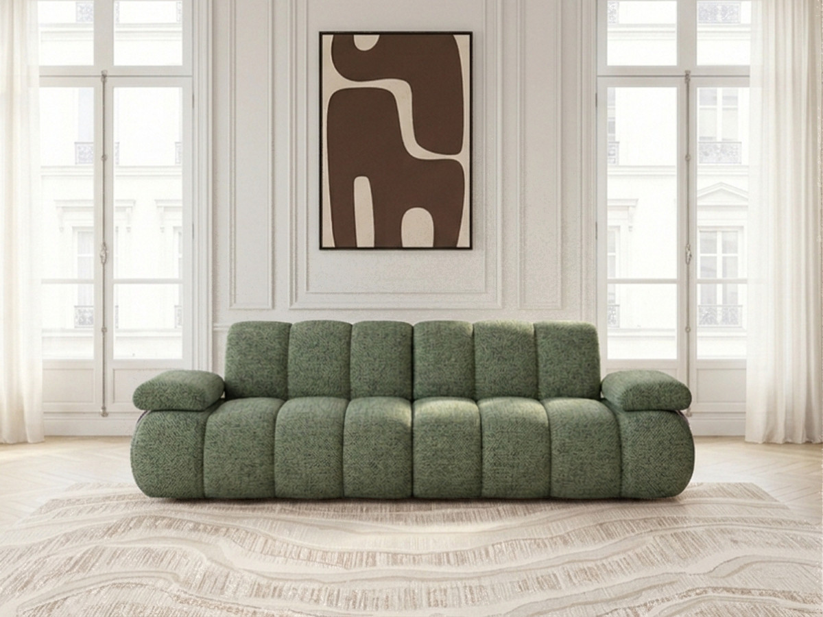 Bobochic Rivoli Sofa 4-Sitzer Melange-Stoff Grün