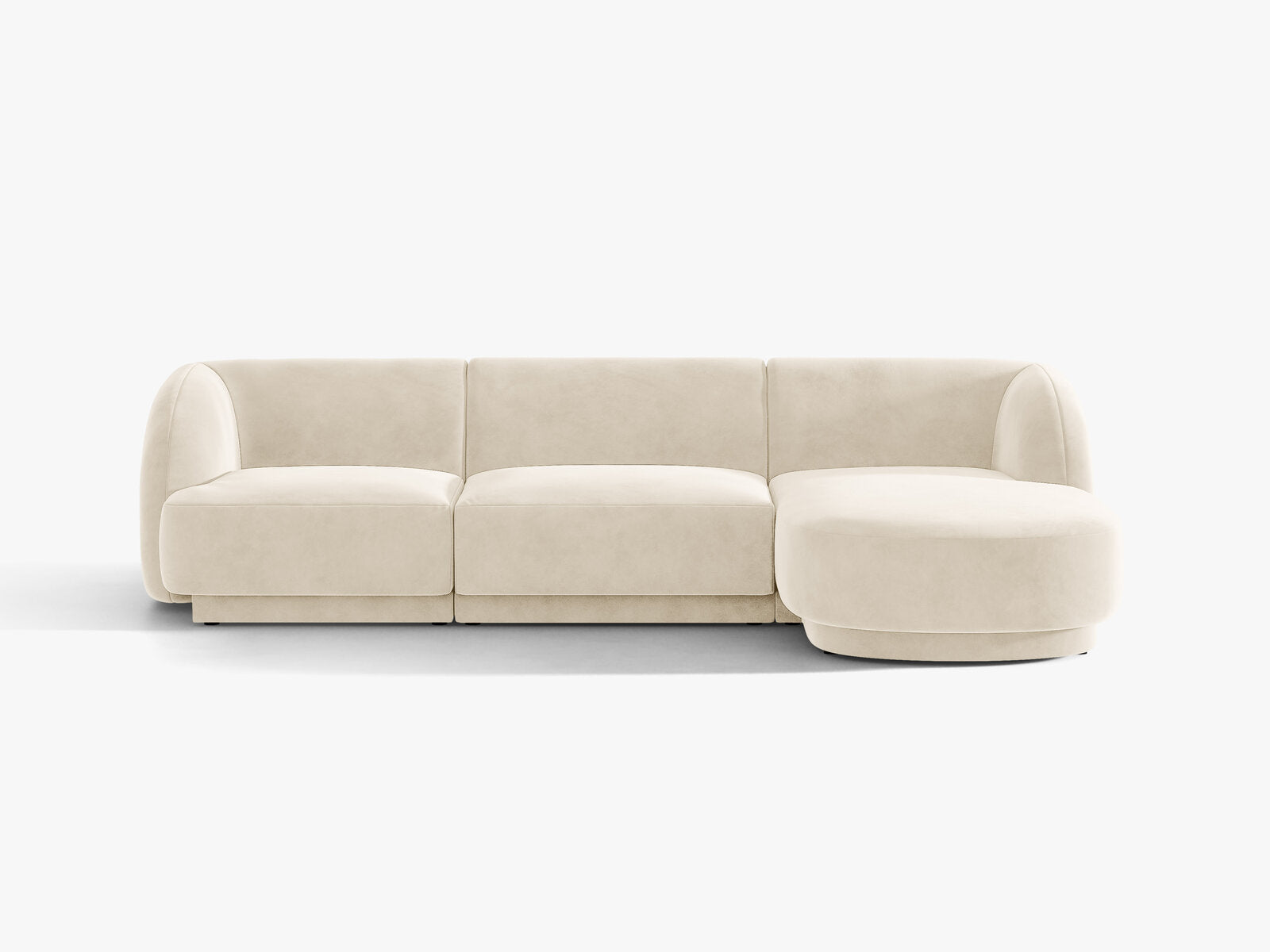 Micadoni Ecksofa Miley 4-Sitzer Rechts Samt Venus Helles Beige