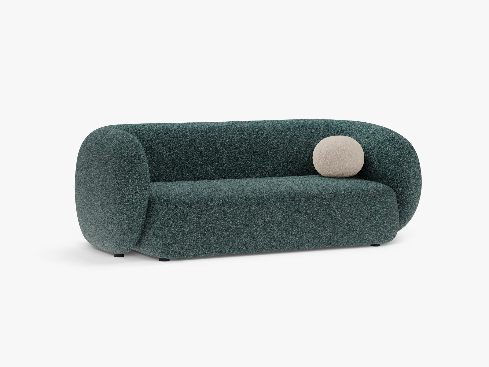 Micadoni Sofa Kate 2-Sitzer Strukturierter Stoff Puente Grün Blau Melange