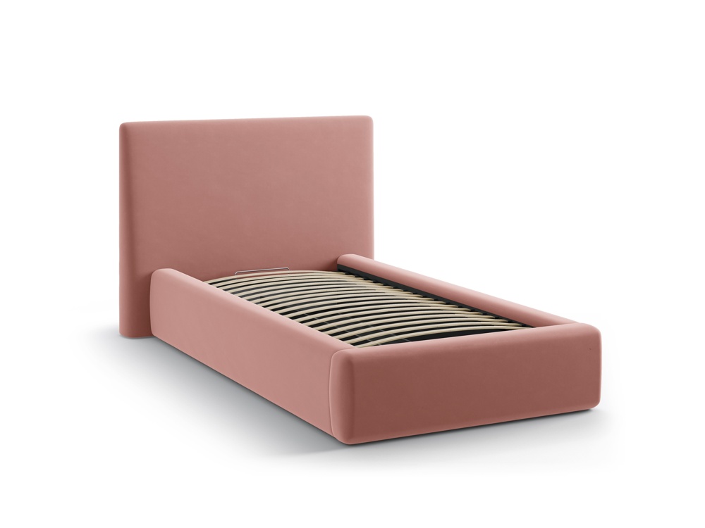 Cosmopolitan Design Stauraumbett mit Kopfteil Asti Samt Magic Velvet Rosa