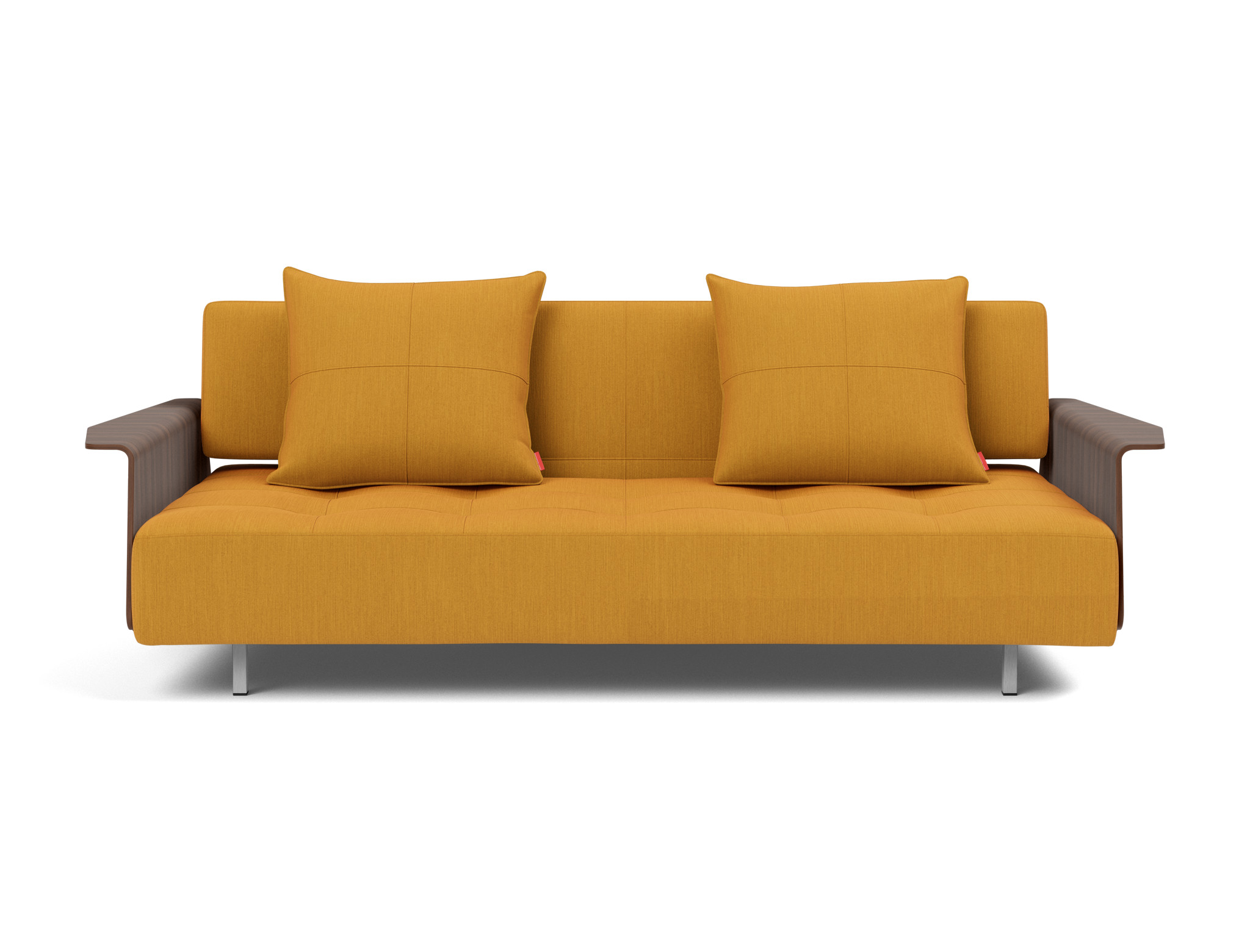 Schlafsofa Long Horn D.E.L. mit Armlehnen Flachgewebe Elegance 507-Burned-Curry