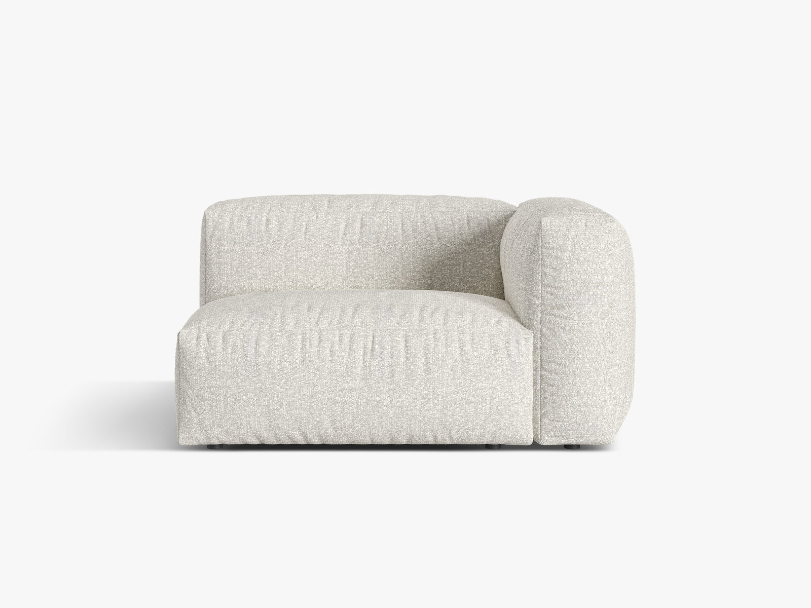 Micadoni Eckmodul Martina 1-Sitzer Rechts Boucle Monet Grau Beige Melange