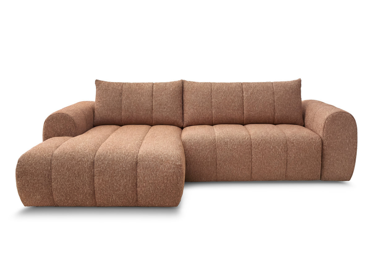 Bobochic Nesty Ecksofa 272 cm Melange-Stoff Orange Ecke links