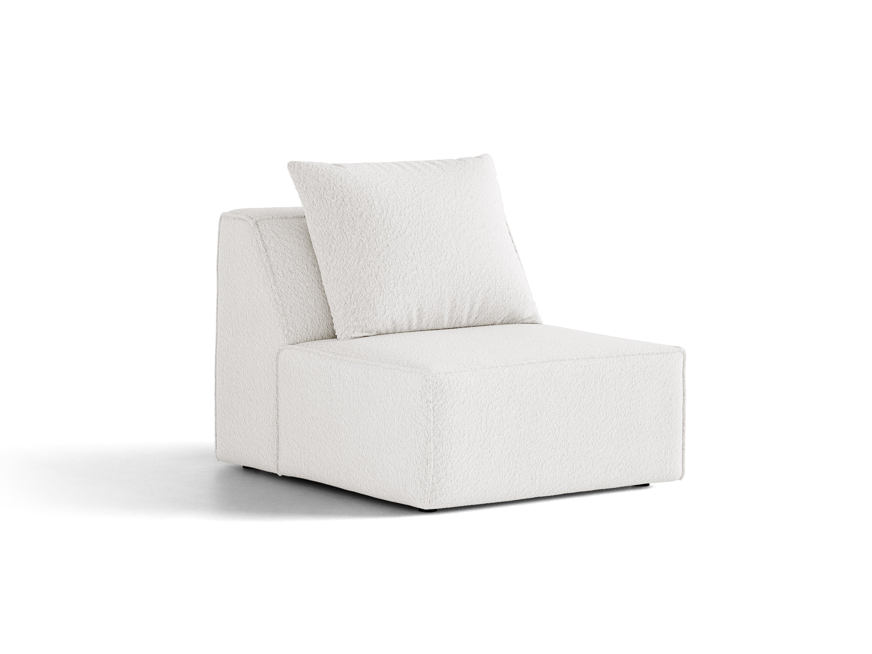 Micadoni Sessel ohne Armlehnen Jodie 1-Sitzer Boucle Baloo Weiß