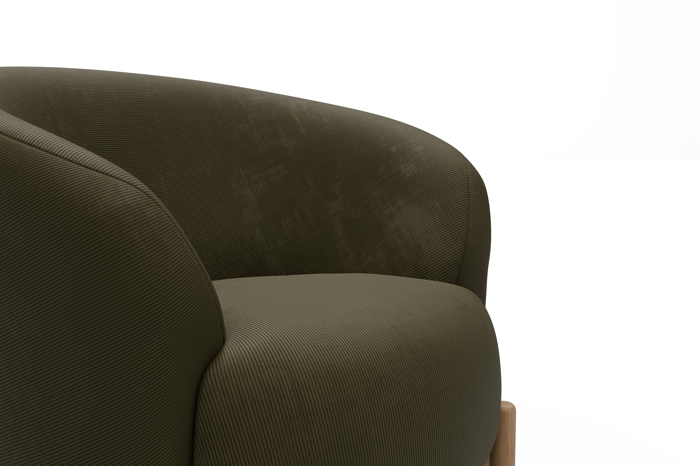 Sessel Ronda Holzbeine Eiche Natur Cordufine-Pine-Green