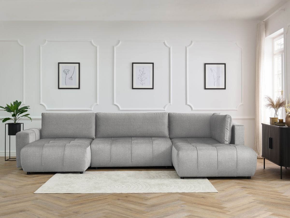 Bobochic Arsene Wohnlandschaft Samt Hellgrau Ecke links