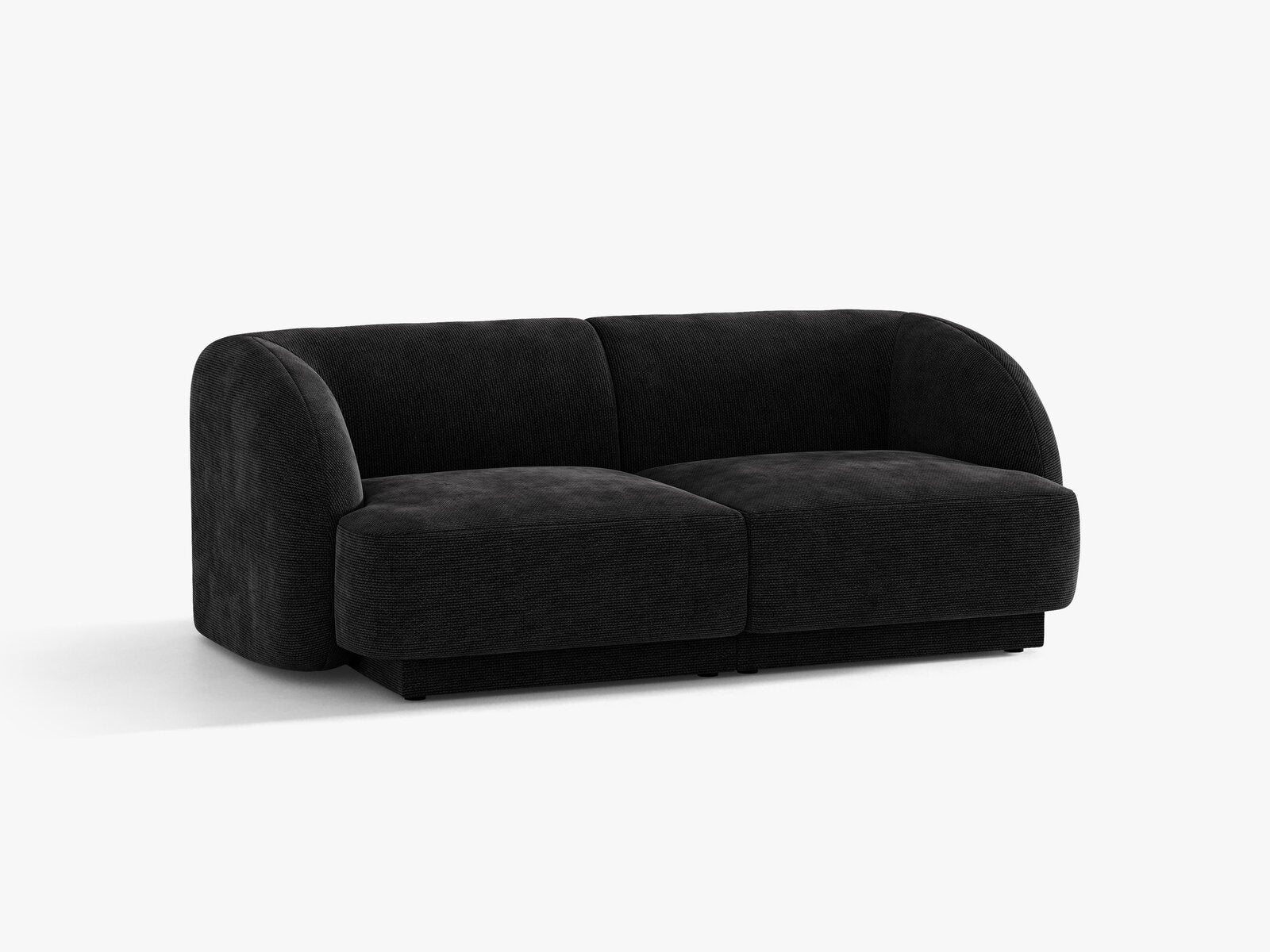 Micadoni Sofa Miley 2-Sitzer Chenille Haga Schwarz