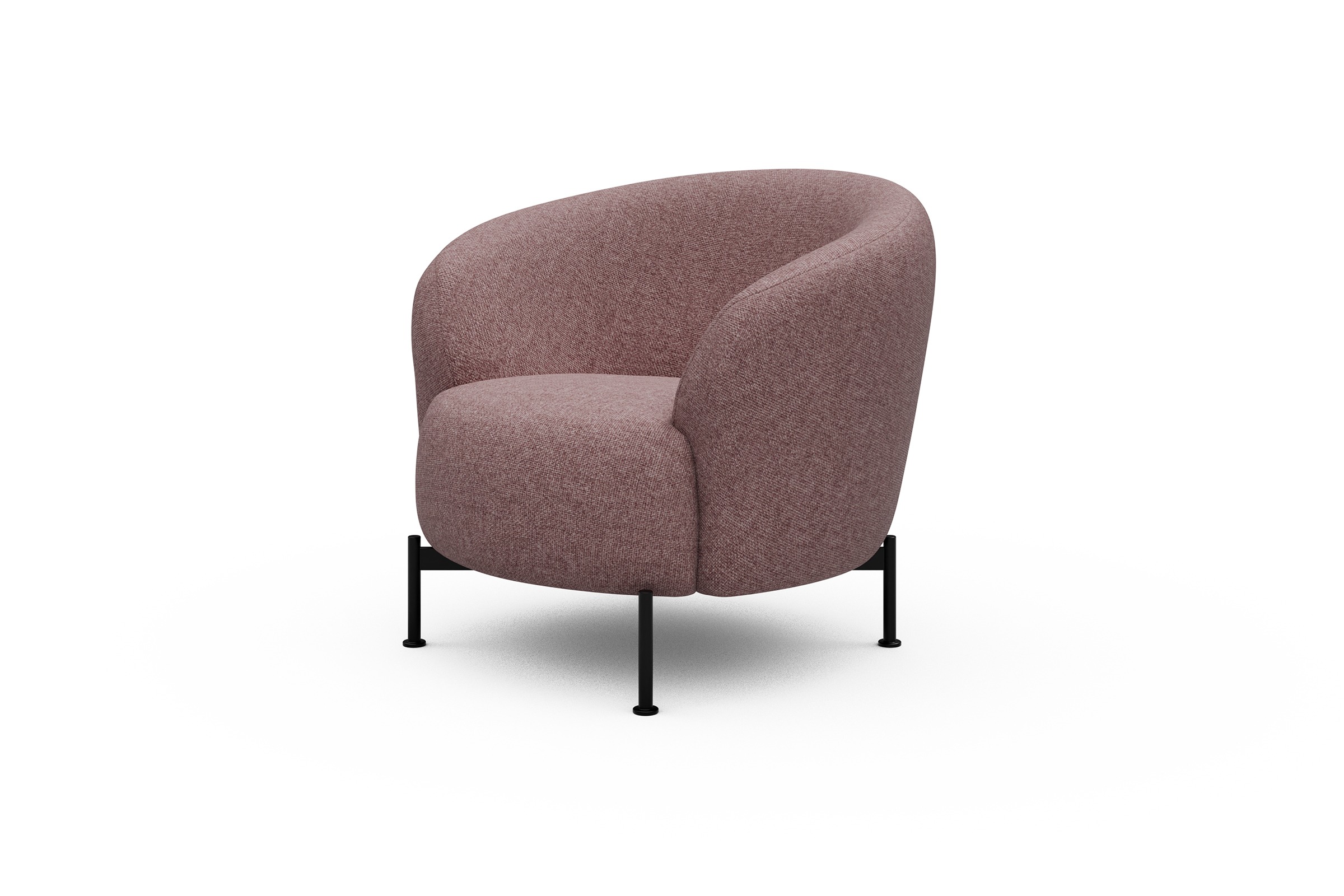 Sessel Ronda X-Metallgestell Schwarz Sama-Flamingo