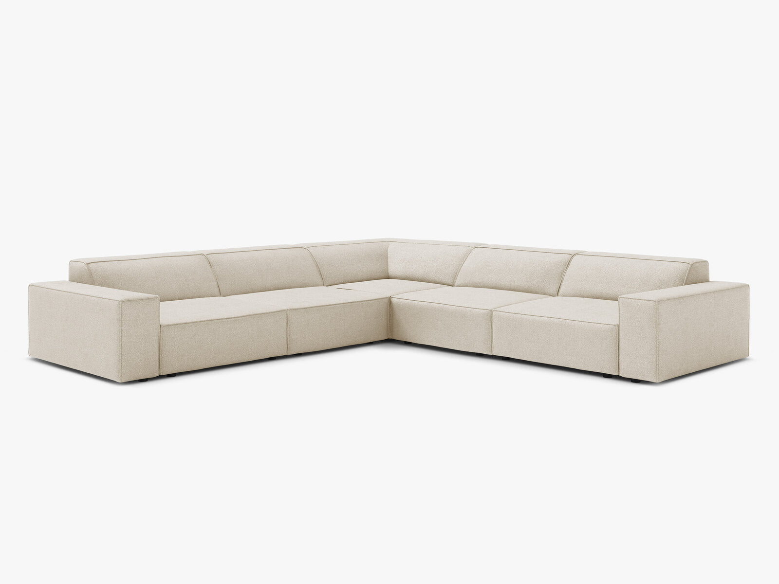Micadoni Symmetrisches Ecksofa Jodie 6-Sitzer Boucle Baloo Beige