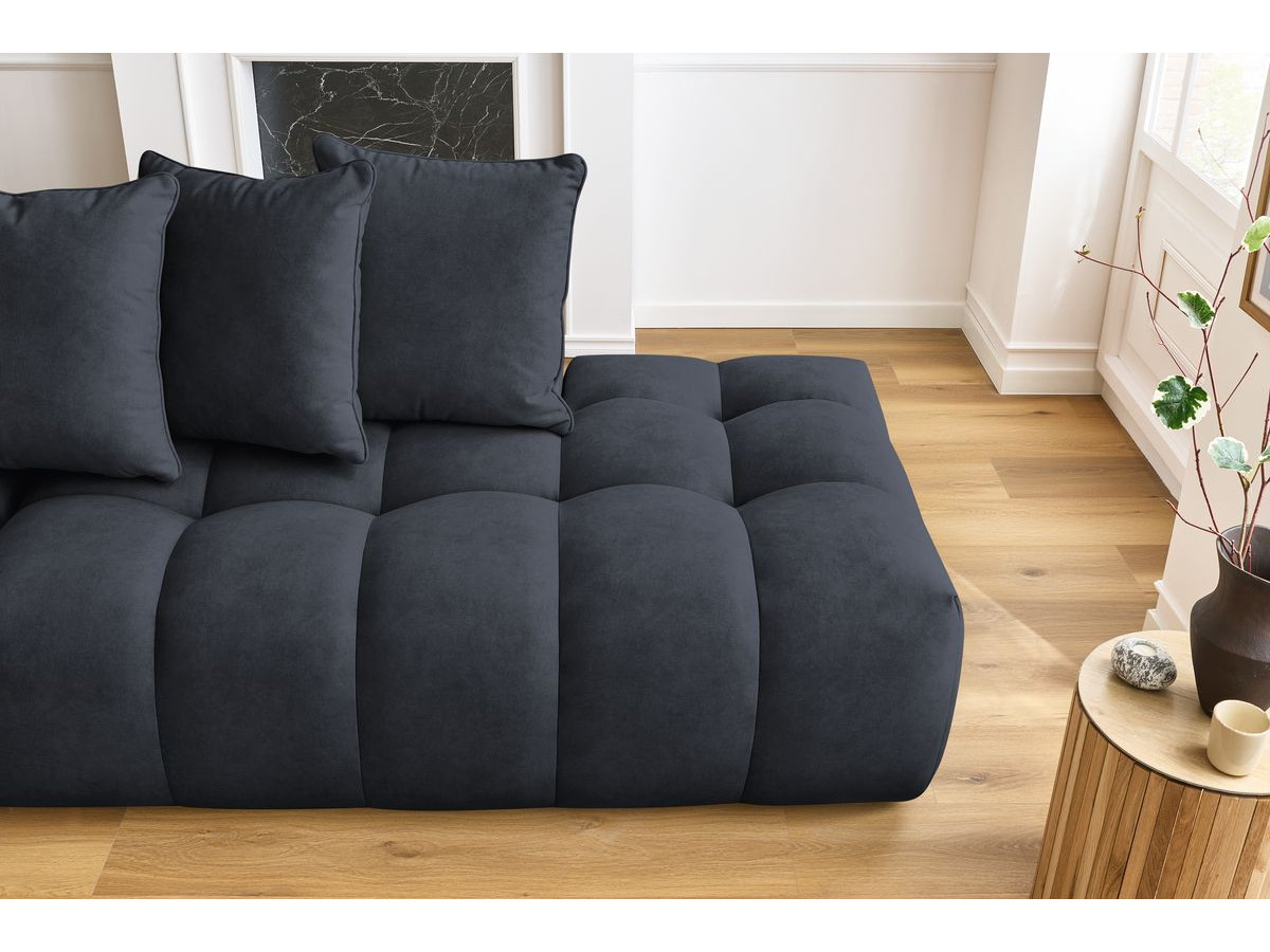 Bobochic Mont-blanc Ecksofa Samt Dunkelblau Ecke links