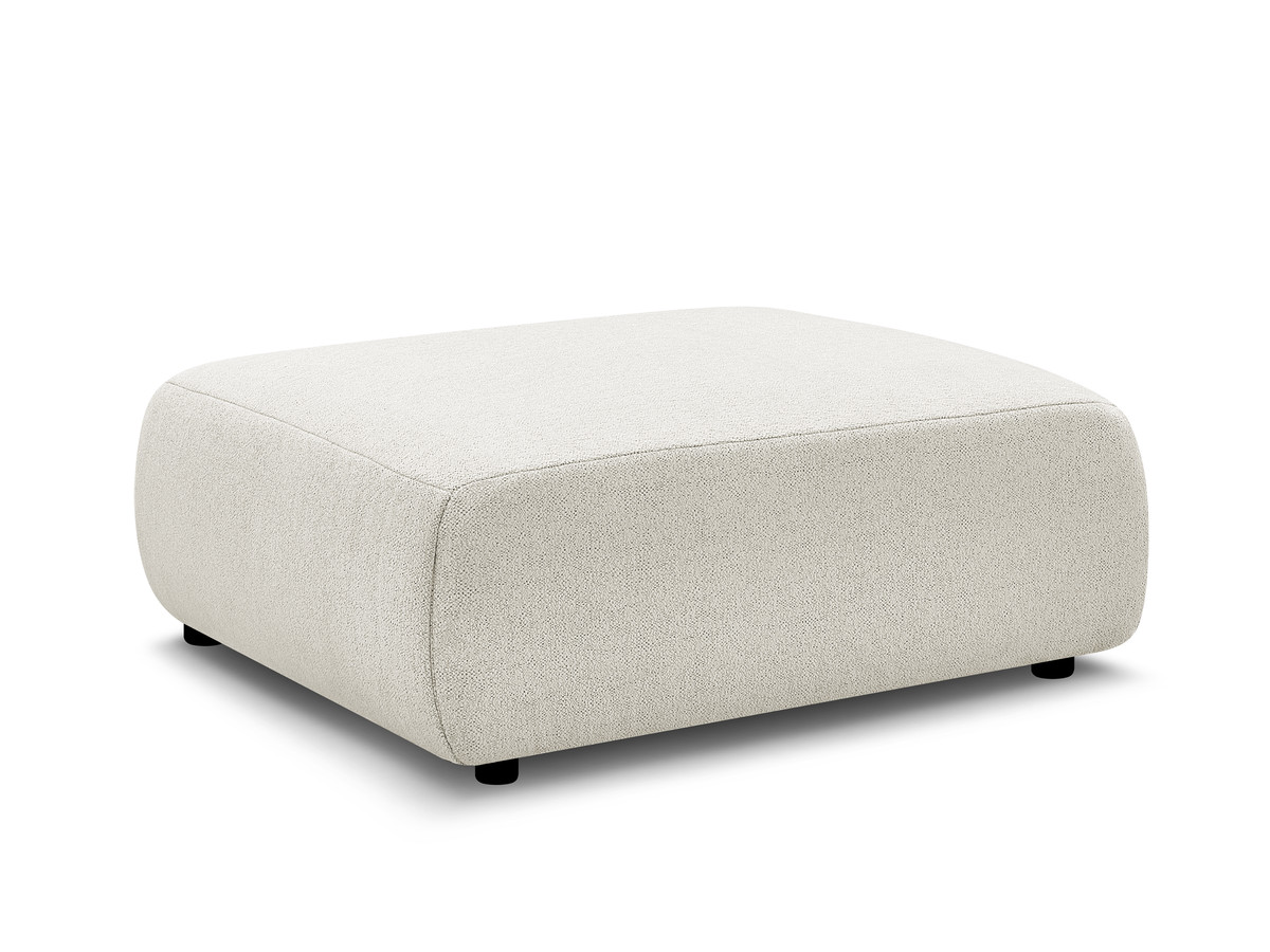 Bobochic Jana Pouf 94 × 114 cm Melange-Stoff Weiß