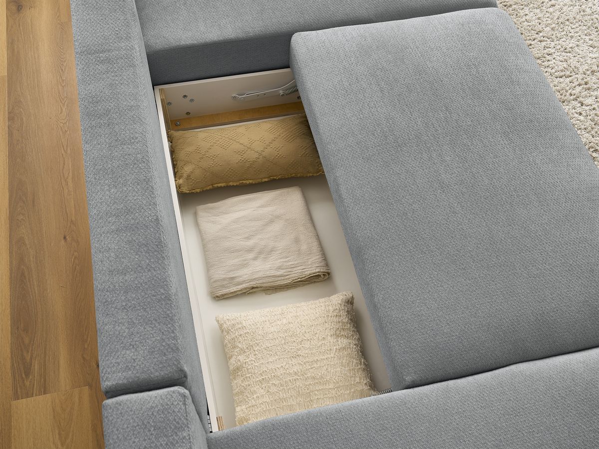 Bobochic Sidonie Wohnlandschaft Melange-Stoff Dunkelgrau
