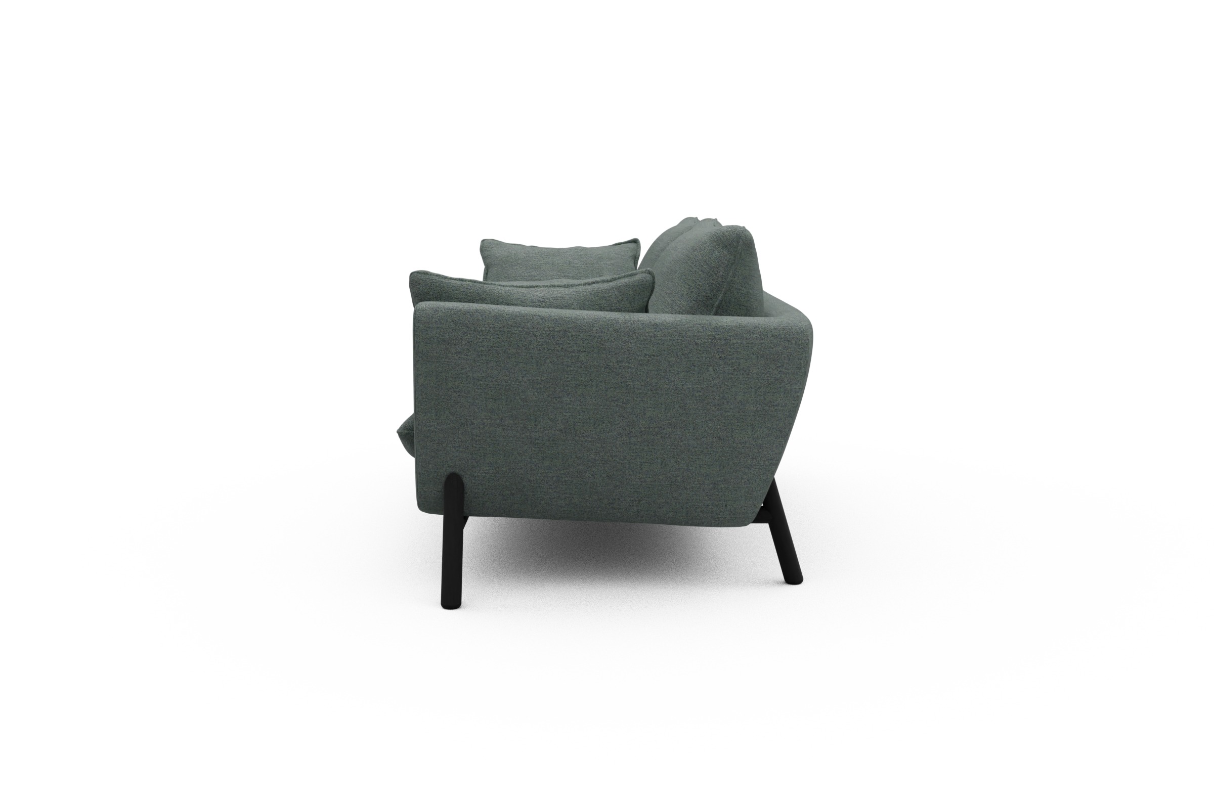 Sofa Emil 2-Sitzer Beinfarbe Eiche Schwarz Carreno-Ice-Blue